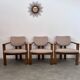 4 old armchairs Italian design chairs 70s vintage curved wood