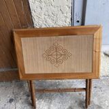 Bamboo and woven straw style wooden table