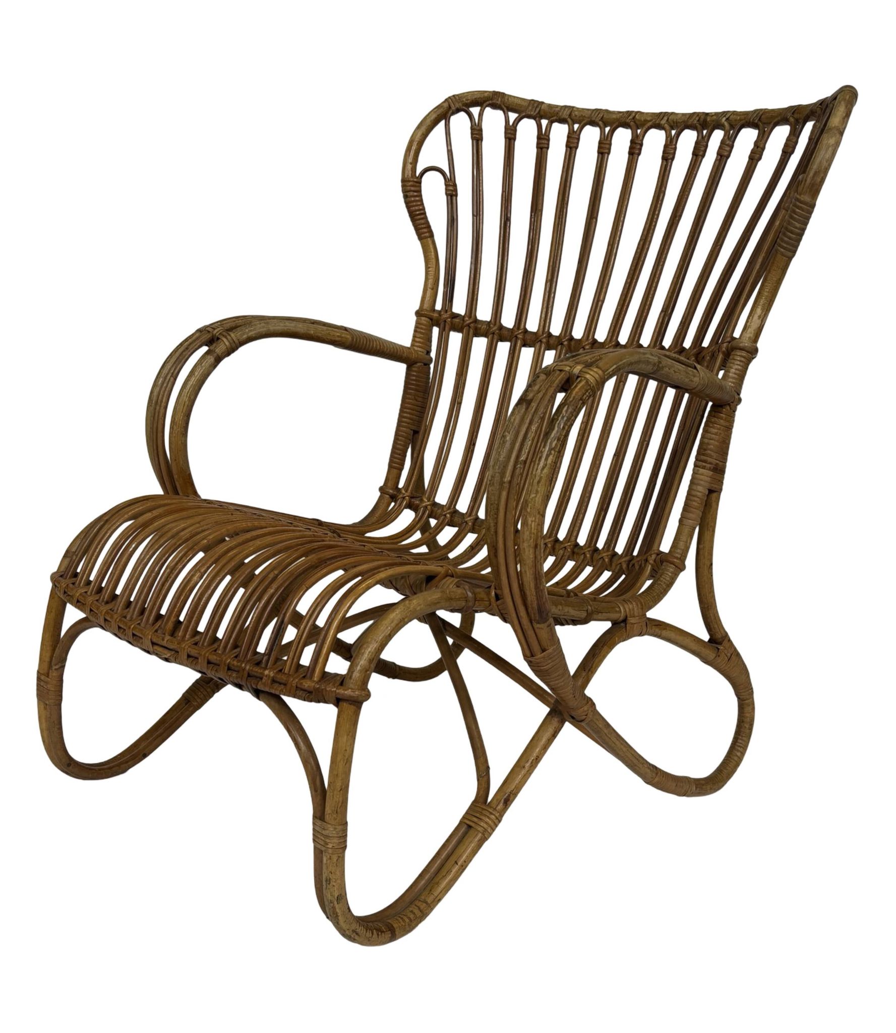 Set of two Belse 8 model Rattan chairs by Dirk van Sliedregt Rohe Noordwolde 1960