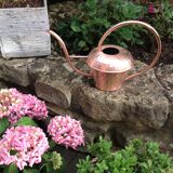 Brushed copper watering can by Lecellier Villedieu vintage 60s-70s