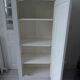 Vintage Parisian wardrobe, 1 door, pearl grey waxed finish.