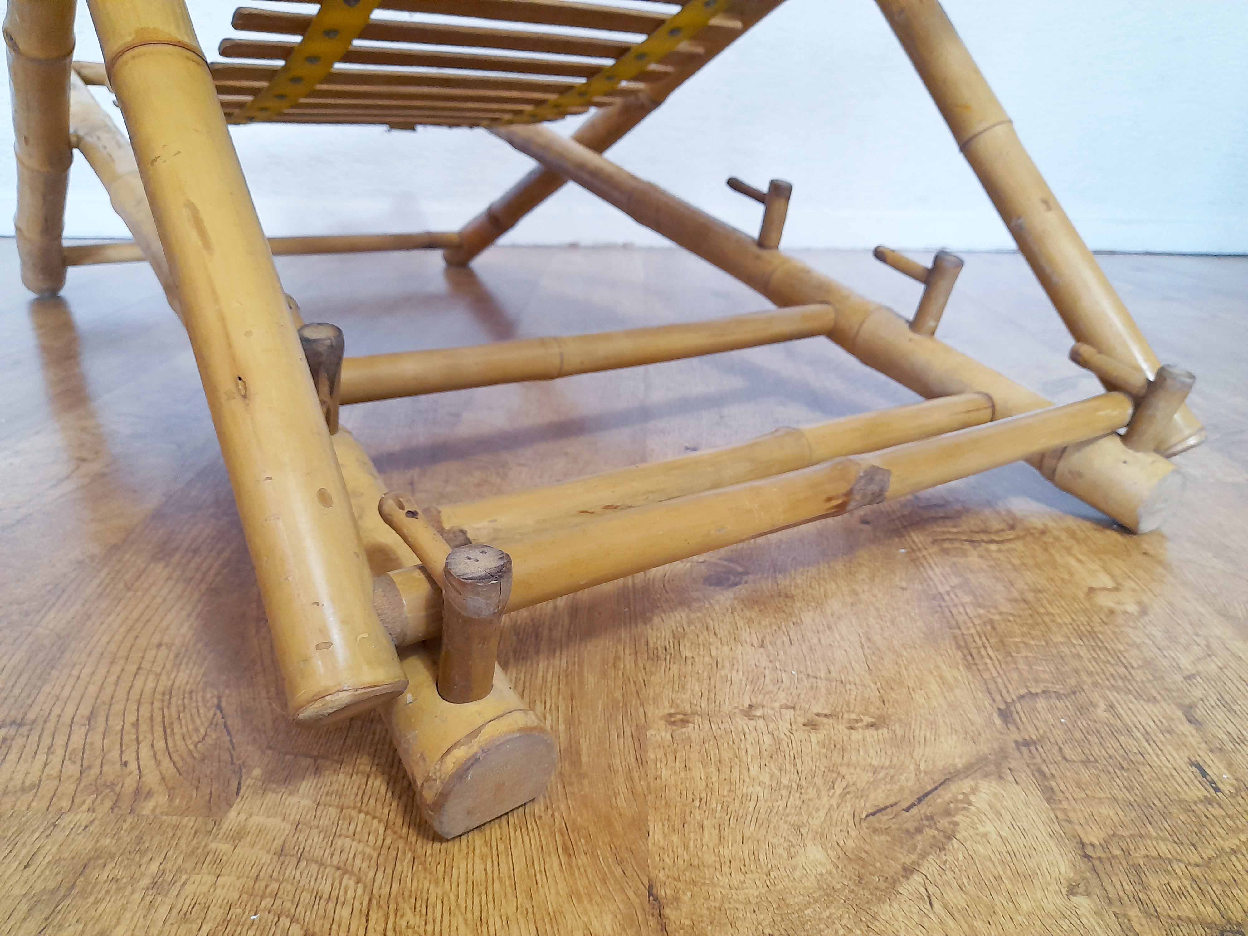 Vintage bamboo deckchair