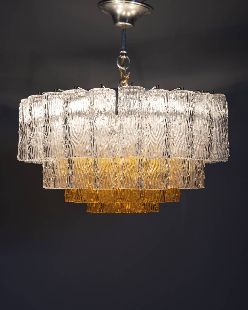 Vintage 1960s Murano Glass Pendant Chandelier, Italian Design