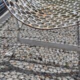 Garden bench in iron and perforated sheet metal