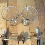Pair of art deco torch sconces
