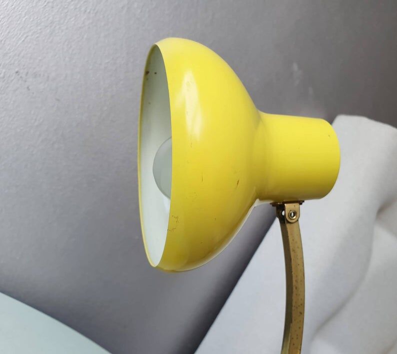 Yellow metal desk lamp 1970