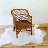 Fauteuil en osier vintage