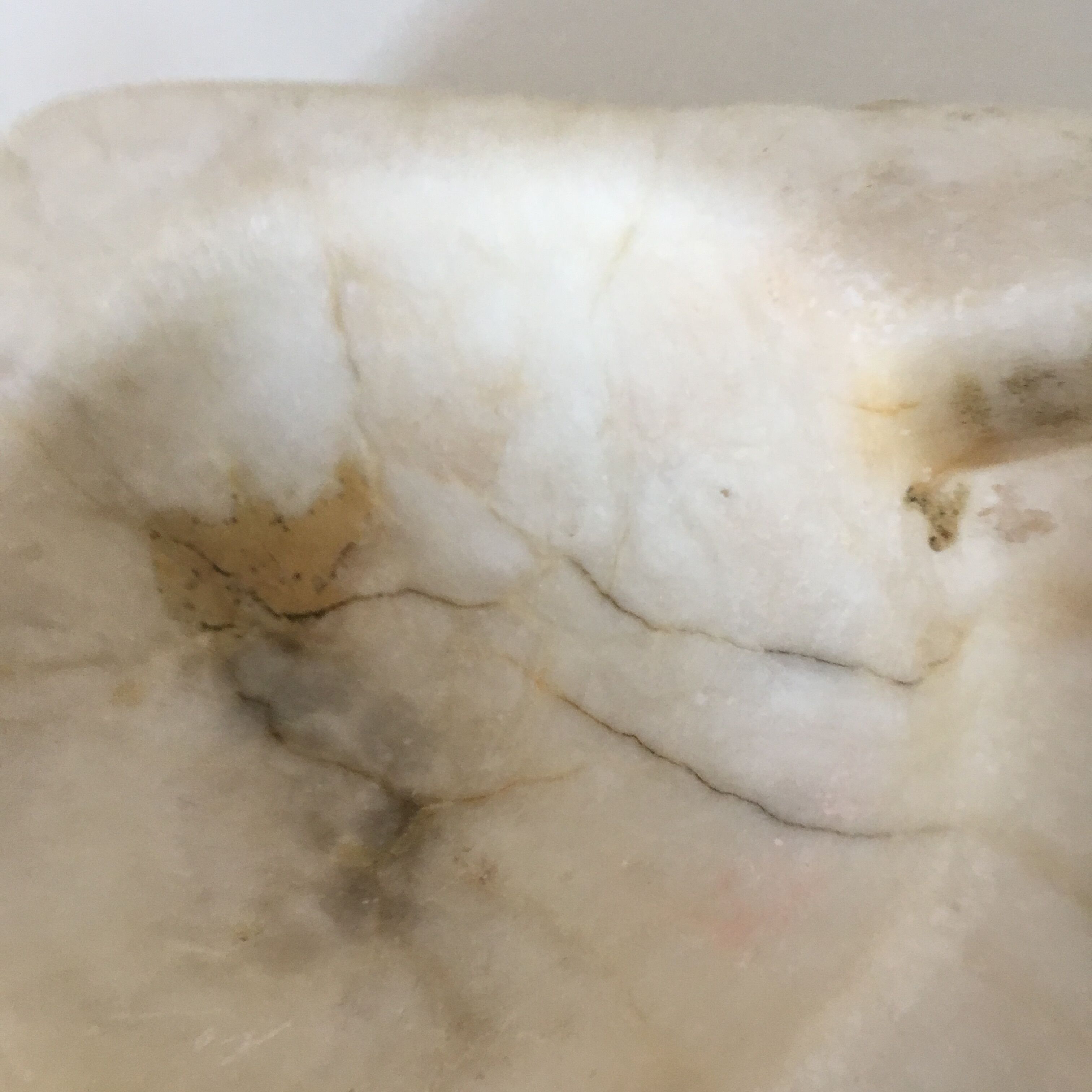 Ashtray in white marble rough stone