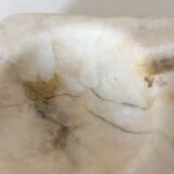 Ashtray in white marble rough stone
