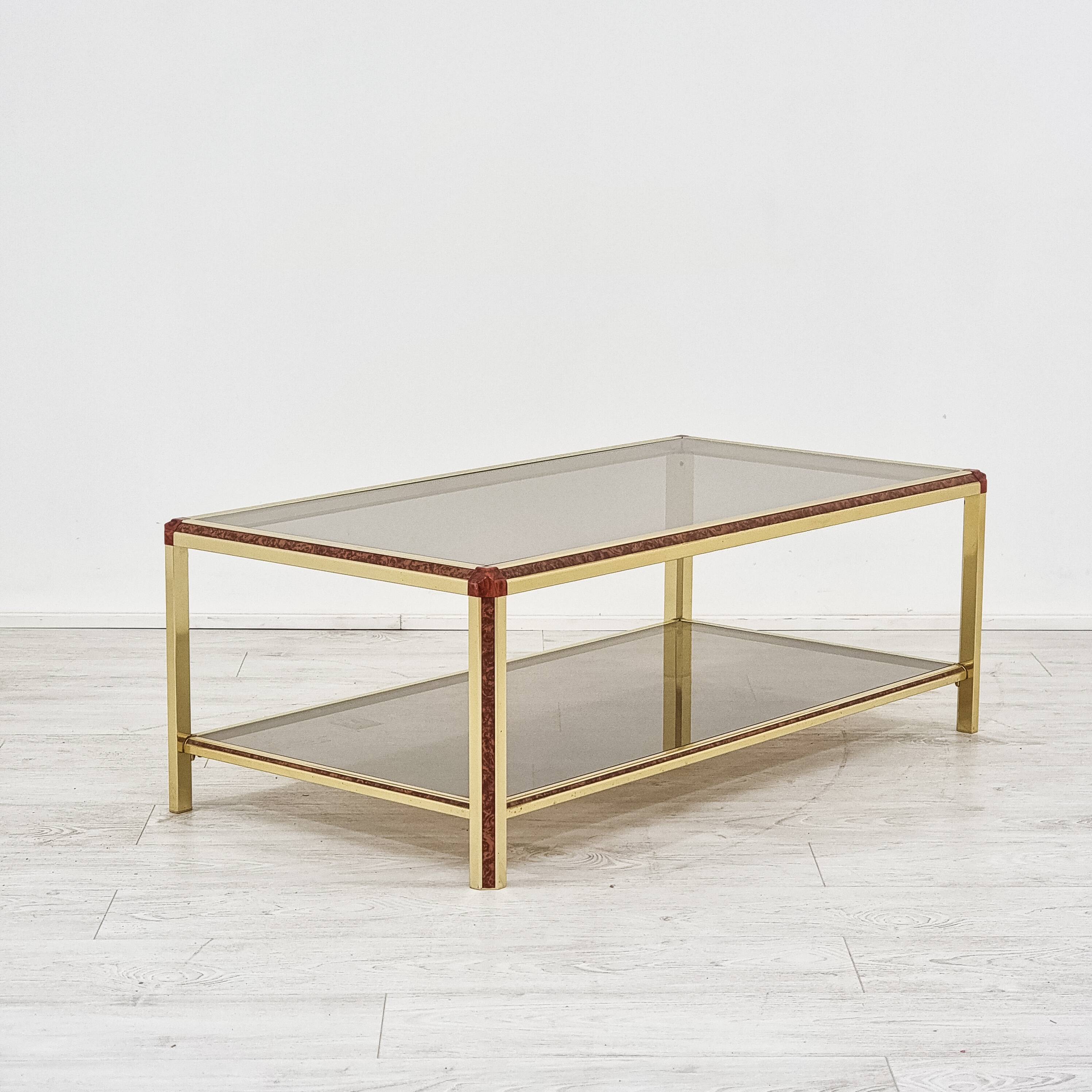 1980s smoked glass coffee table