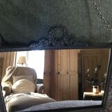 Small brass mirror with chain 29x25cm