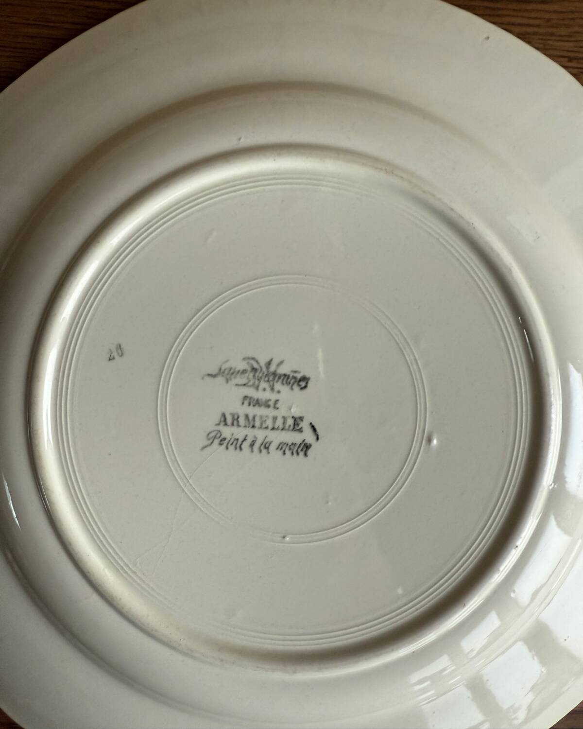 Large round dish Sarreguemines Armelle