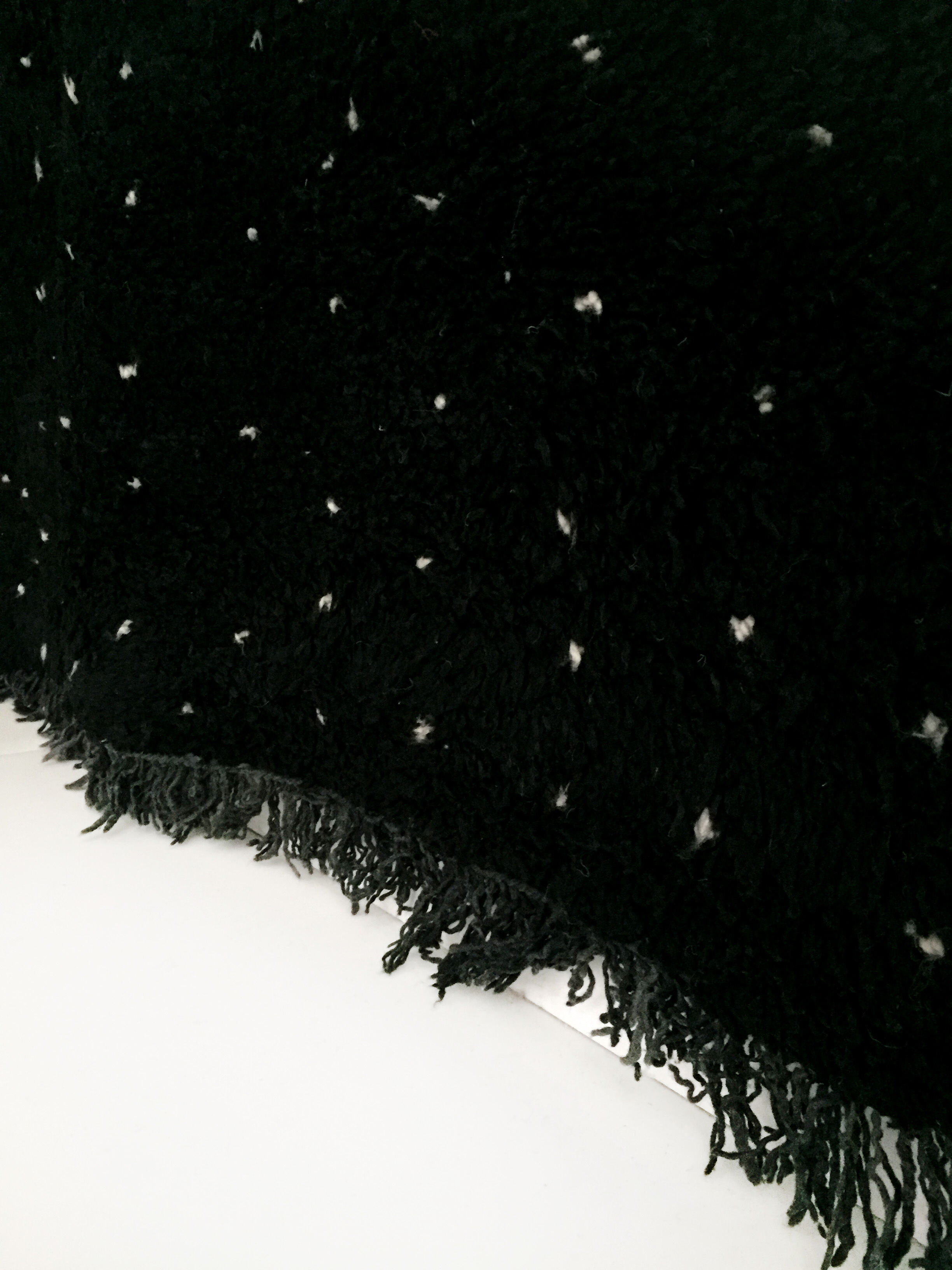 Moroccan Berber carpet Beni Ouarain with white polka dots 254x205cm