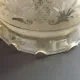 Set of 2 Vintage French Amber Patterned Glass Shades Frilled Edge