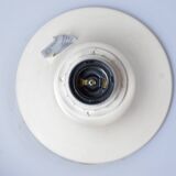 Large vintage pendant light in Massive white opaline - up and down system