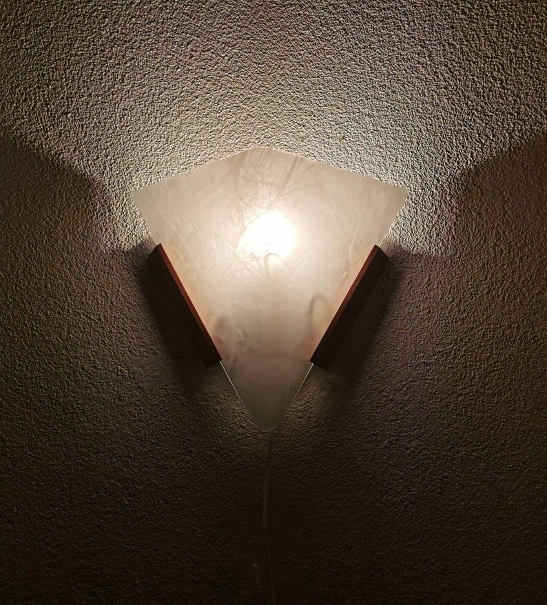 Glass wall lamp, 1980s