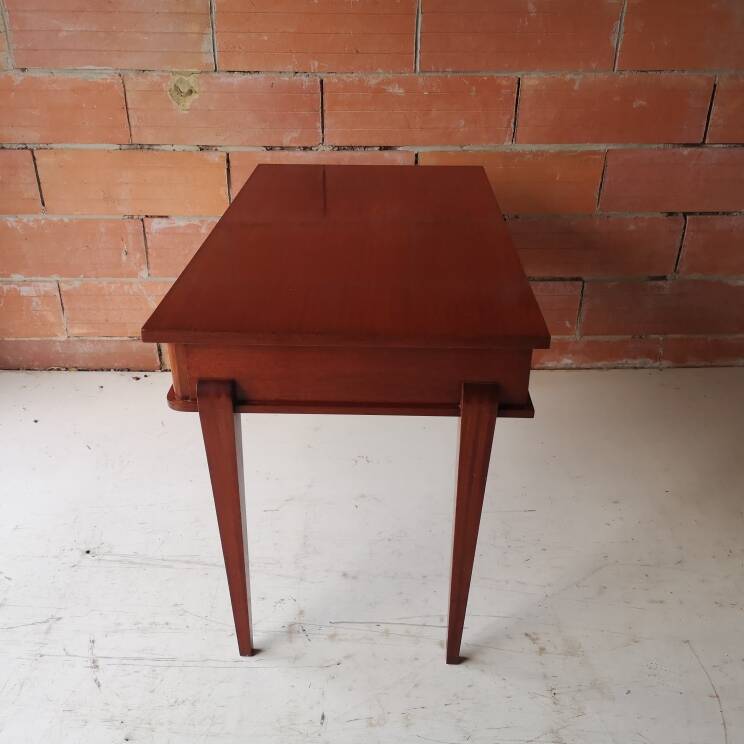 Modernist mahogany desk DLG Maxime Old – Hourglass handles (1940)