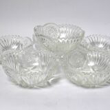 6 cups in chiseled glass