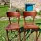 Pair of baumann bistro chairs, dark oak color