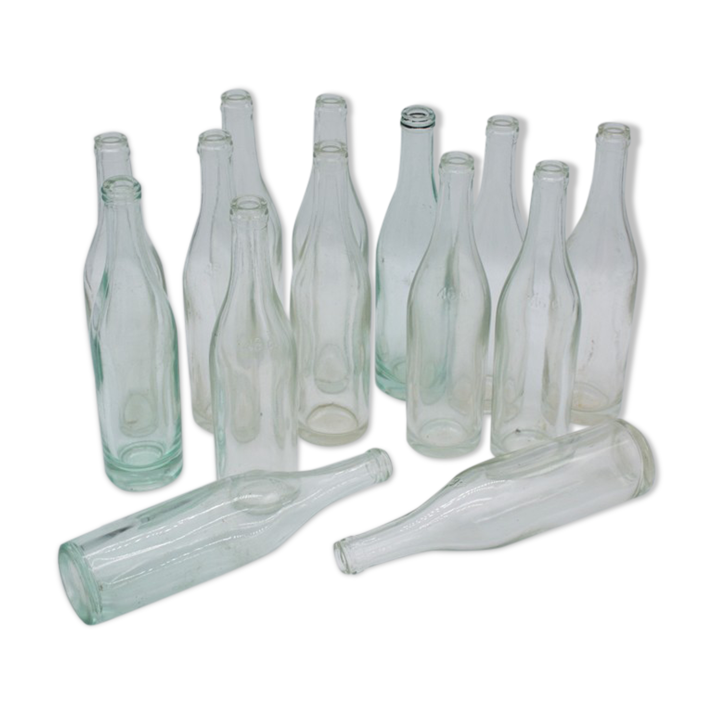 Set of fourteen Lyon glass jars 46cl 1950'