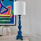 Turquoise ceramic lamp signed Pol Chambost - 1960.