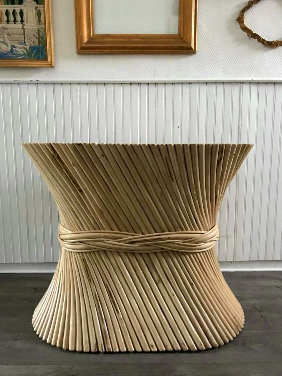 John and Elinor Mcguire lacquered bamboo table leg