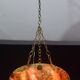 Art Deco great design orange alabaster chandelier, 1940s