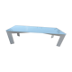Table basse en verre et métal blanc cassé