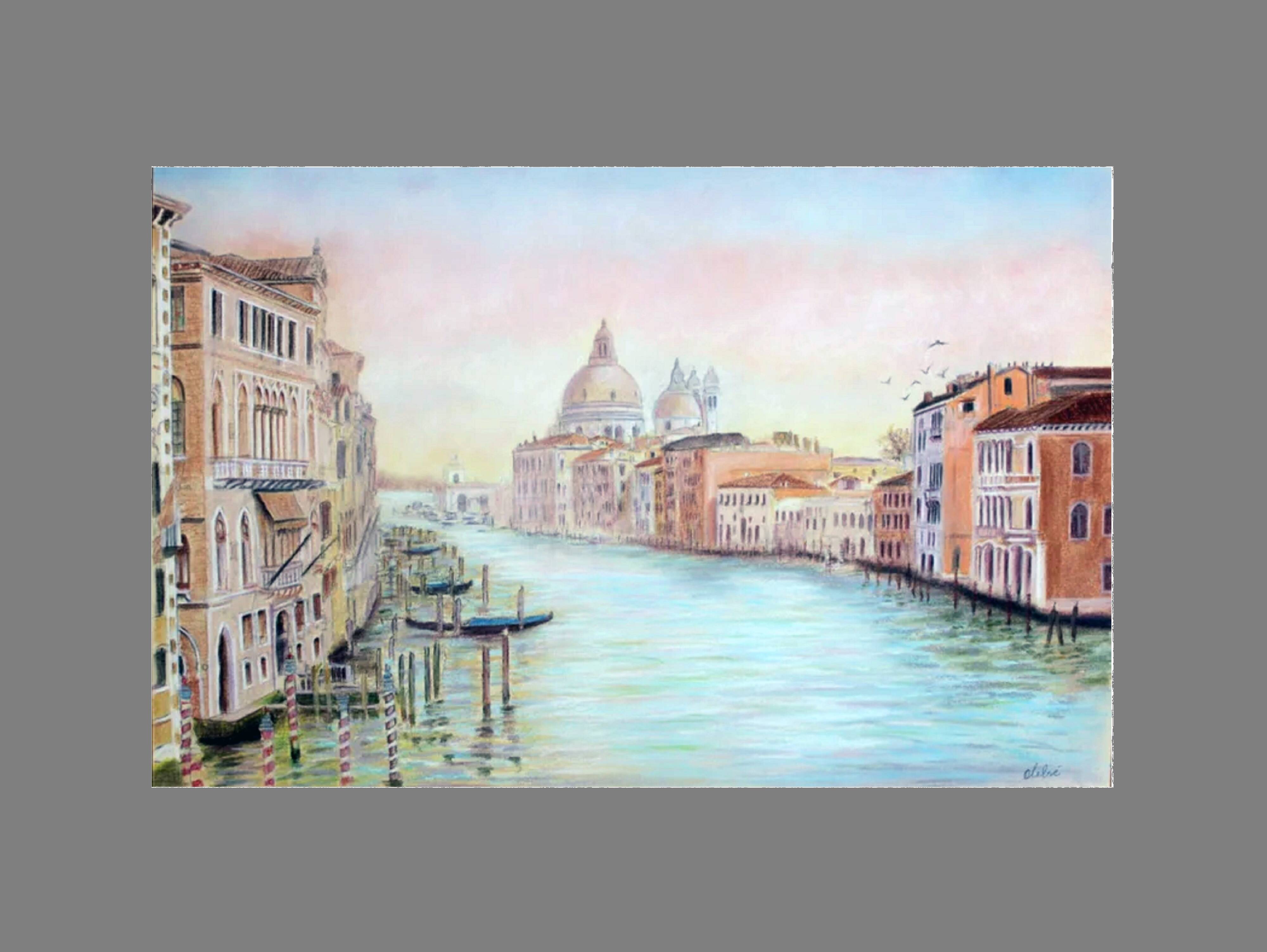 Dibujo de Venecia. Grand canal.