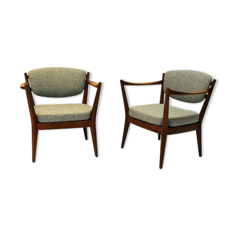Paire de fauteuils en teck Kamin par Kayser & Relling, Norvège années 1950