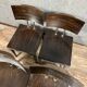 Set of four 1970's Design chairs in stained grained wood