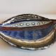 Danish ceramic dish shaped like a leaf.