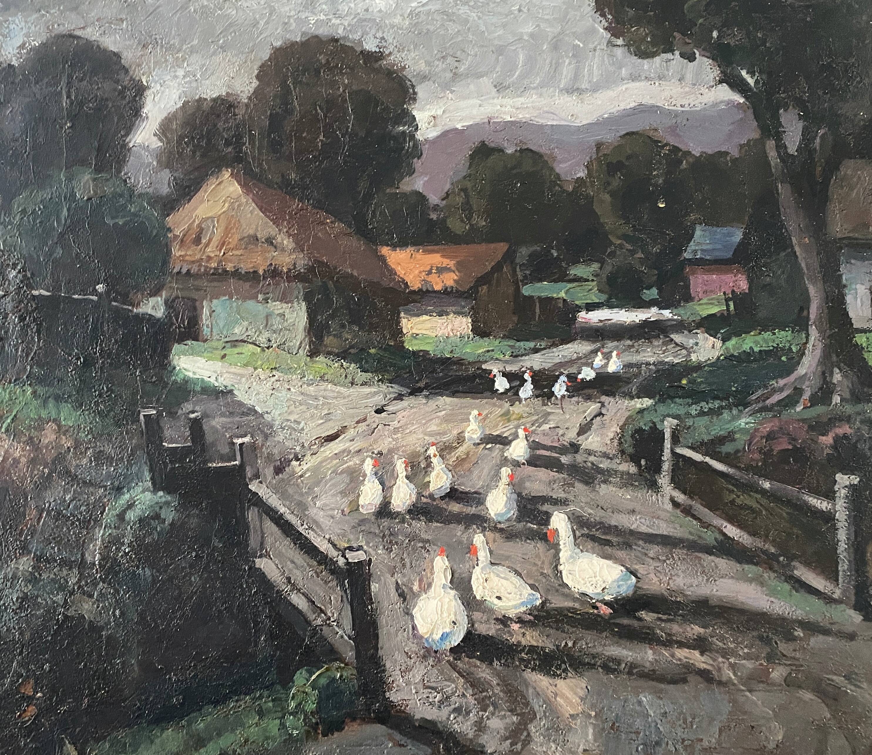 Oil painting on wood panel Basque Country Maurice Vagh Weinmann