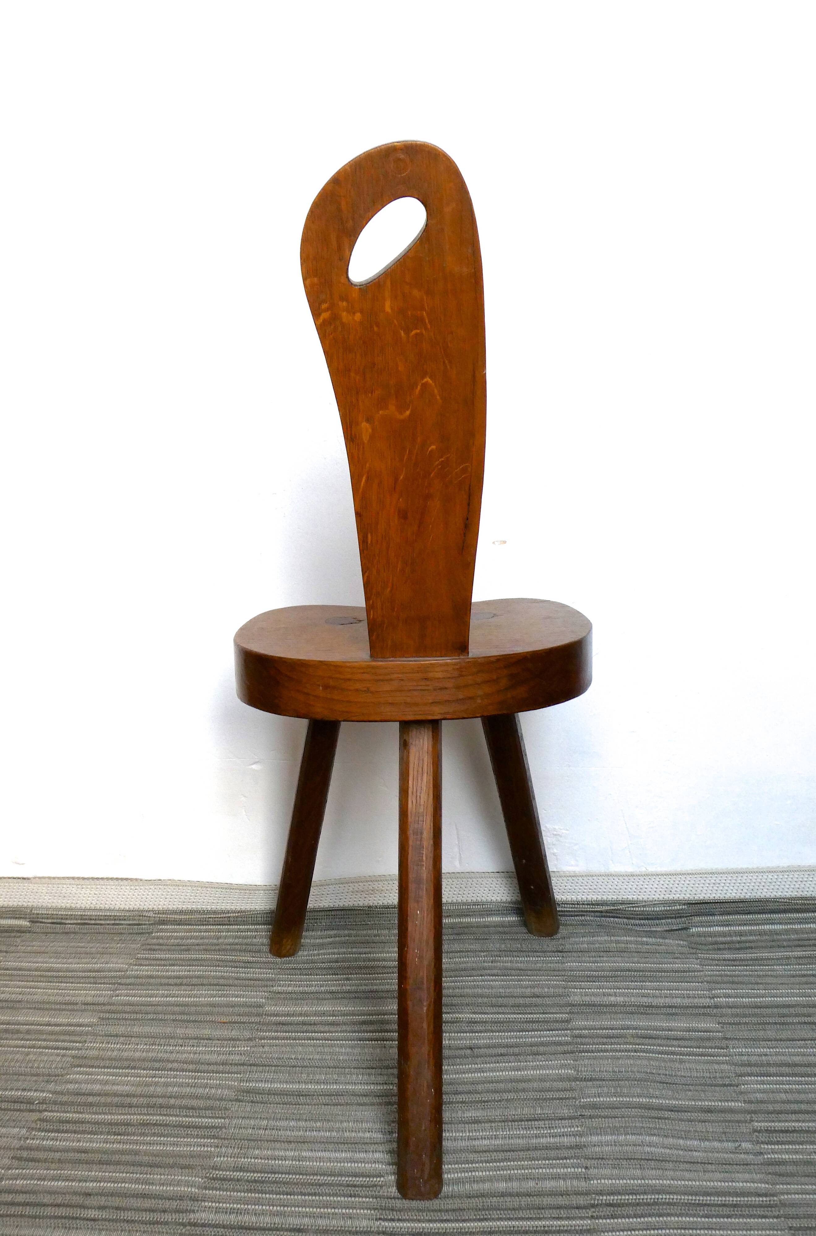 Massive, brutalist wooden tripod Chair