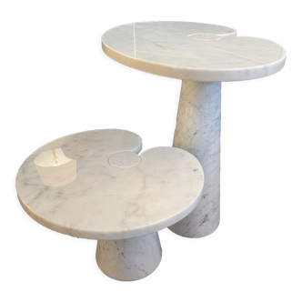 Pair of marble table by Mangiarotti