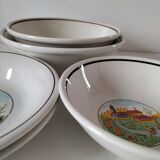 Set of 5 Italian ceramic dishes with country decor