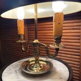 Empire style bouillotte lamp in brass and green sheet metal - Electricity