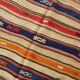 Cream Blue Striped Pattern Vintage Kilim Rug, 162x267Cm