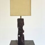 Lampe de table sculpturale en bois sculpté à la main par Gianni Pinna