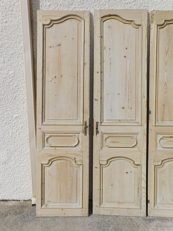 Set of 6 interior doors in fir of the nineteenth century