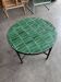 Round coffee table in emerald green zellige – Moroccan craftsmanship