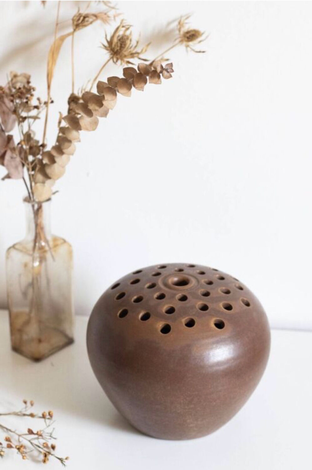 Large stoneware flower spike signed