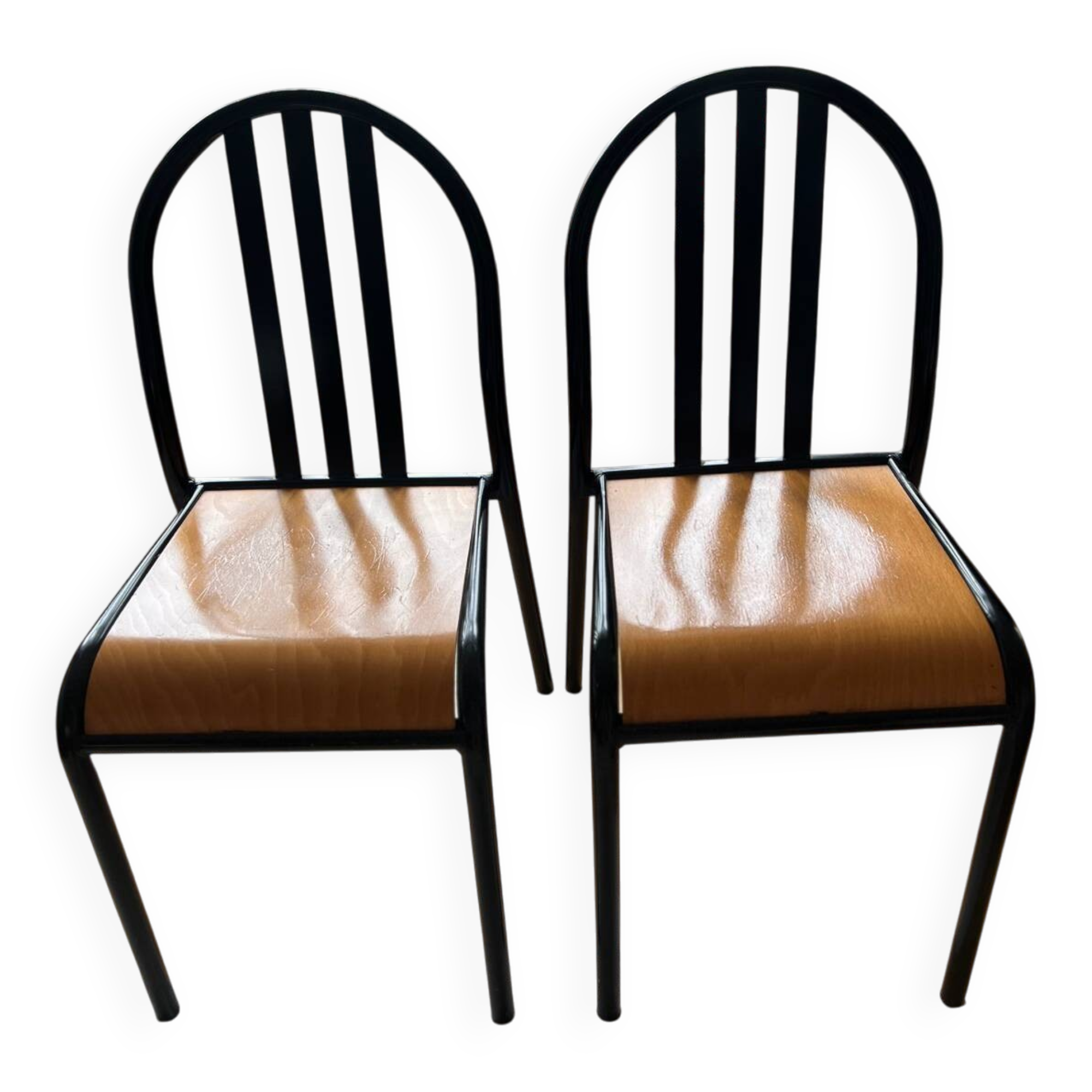 Pair of vintage metal bistro chairs