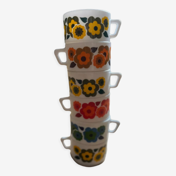 6 tasses lotus arcopal