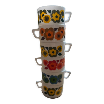 6 tasses lotus arcopal