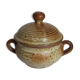 Sucrier de potier en grès émaillé vintage