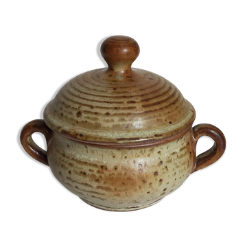 Potter's sugar bowl in vintage enamelled sandstone