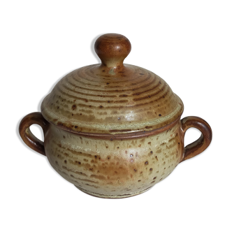 Potter's sugar bowl in vintage enamelled sandstone