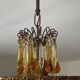 Vintage chandeliers with amber glass tassels and drops