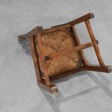 Deux chaises en chêne et osier brutalisme moderne du milieu du siècle, 1960